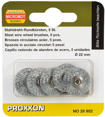 Стальные щетки, 5 шт. (22 мм) Proxxon (28952)